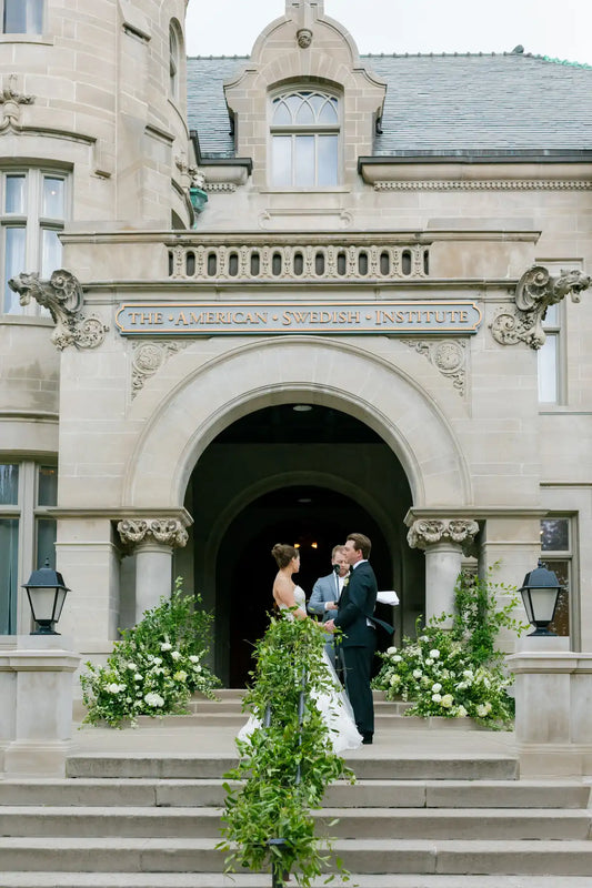 Elevated Wedding Floral Installations at the American Swedish Institute in Minneapolis