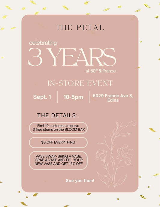 You’re Invited: The Petal’s 3-Year Anniversary Celebration! |