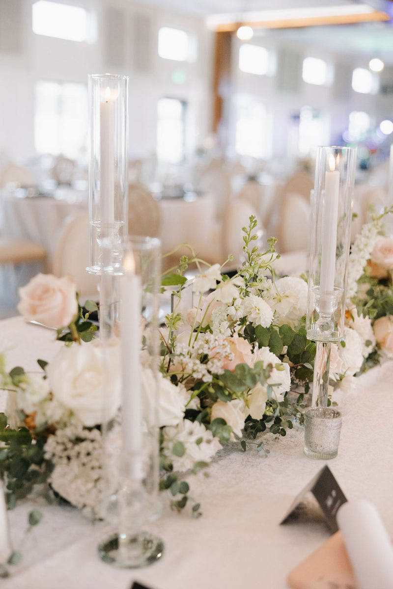 classic wedding centerpiece at equestria west in chaska by The Petal, luxury wedding florist.