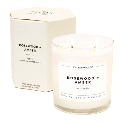 Rosewood + Amber 8.8oz Soy Candle