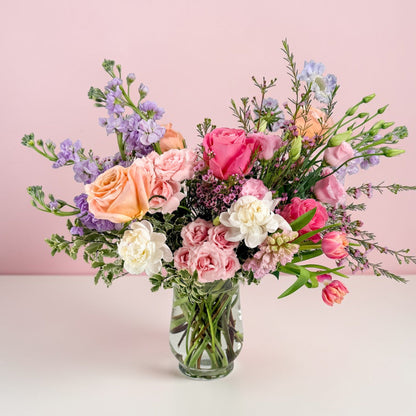 Luxury floral arrangement for mother's day with spring flowers including peonies, roses, ranunculus for delivery or pickup minneapolis, edina, wayzata, richfield bloomington, plymouth 