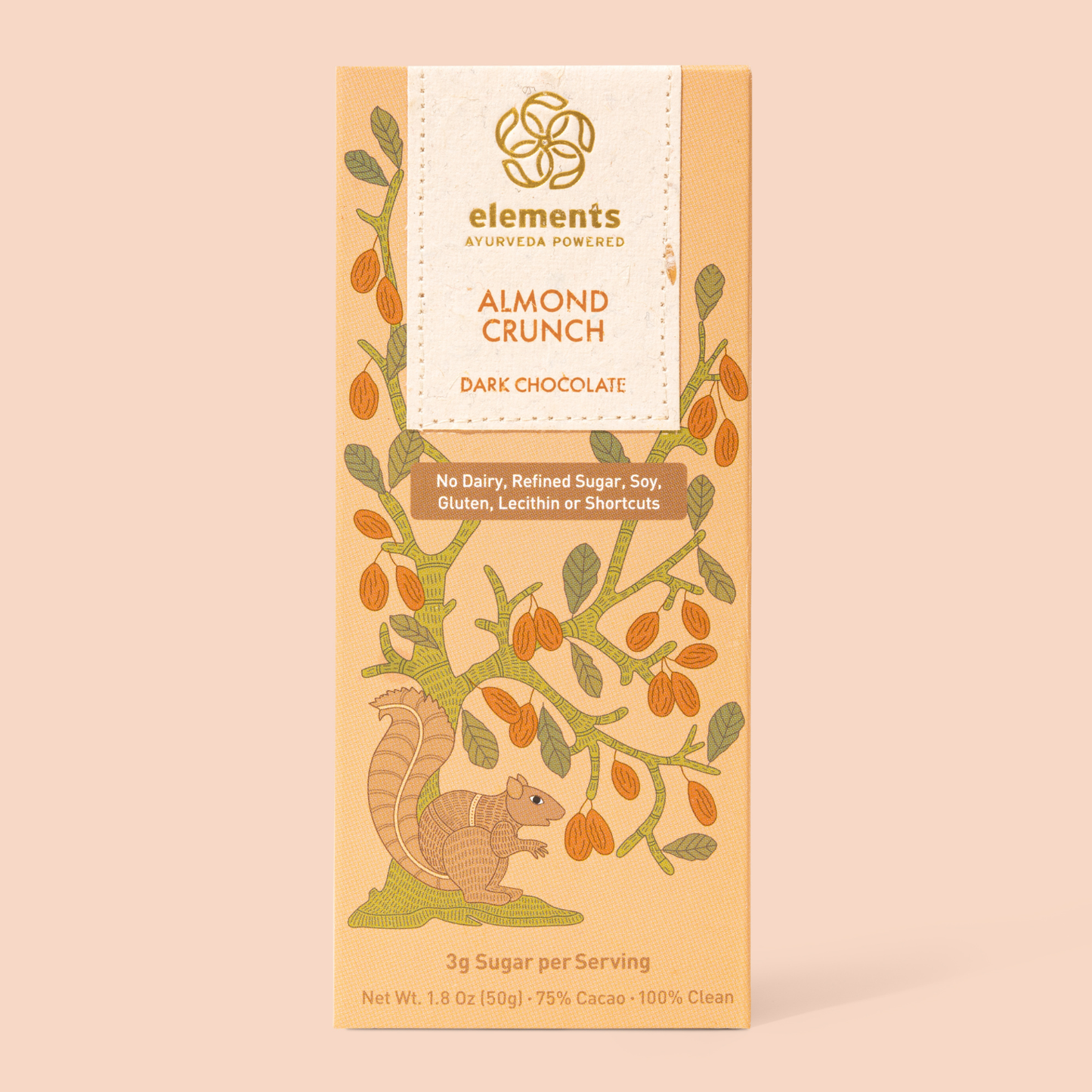 Almond Crunch 75% Dark Chocolate Bar