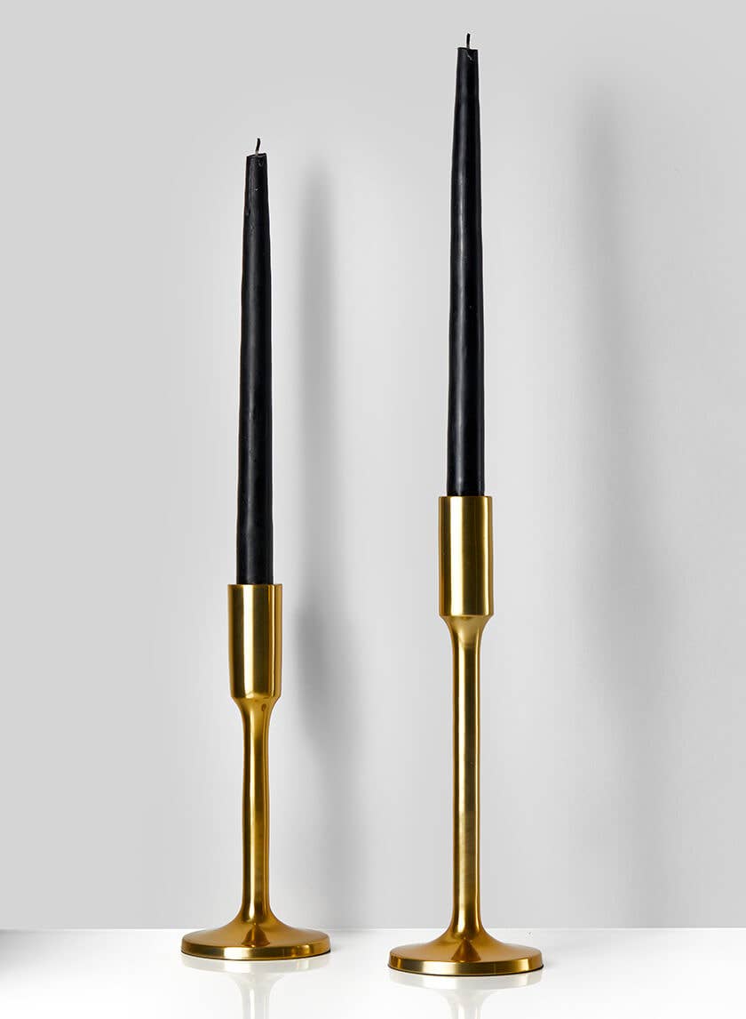 Alsace Shiny Gold Taper 10 ½in Candlestick