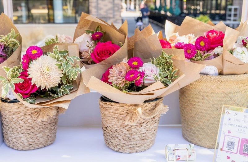 Bouquets of premium flowers for a Bloom Bar event in Minneapolis from The Petal.  Perfect for a corporate event, holiday party or team building event.