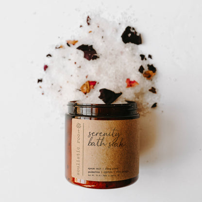 Enjoy the serenity bath soak salt from Soulistic Root! Great as a gift or for yourself.