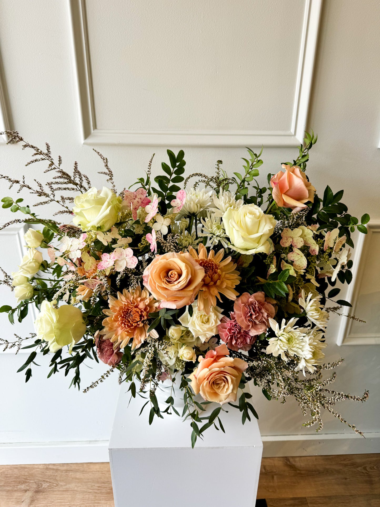 Luxury Signature altar flowers with delicate seasonal blooms, refined memorial flowers, pick-up in Edina or delivery to NE Minneapolis, Linden Hills, and Plymouth