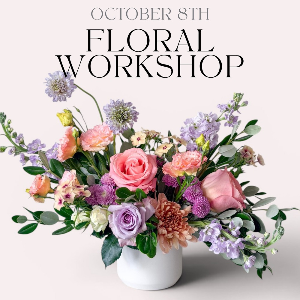 Join us for our floral workshop on Thursday, October 8th! No experience needed!