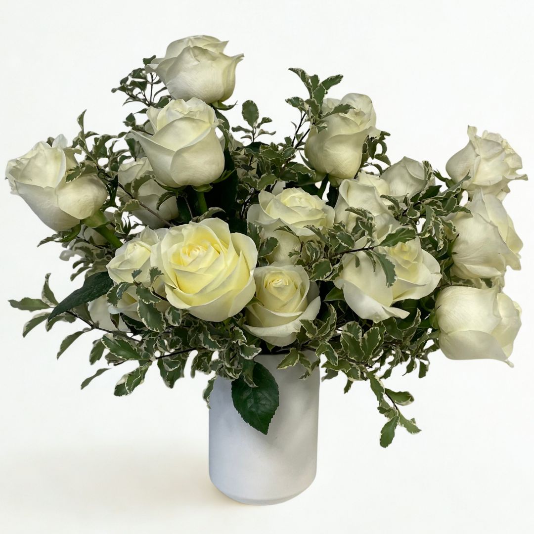 Arrangement of 2 dozen premium roses in an elegant vase, luxurious and garden-inspired floral design, perfect gift for birthdays, anniversaries, or special occasions, available for pick-up in Edina or delivery to Nokomis, Minneapolis, and Bloomington