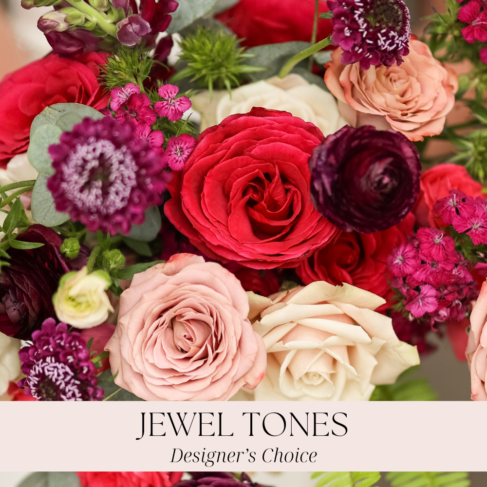 Jewel tone flowers for weddings, events, boutonnieres, corsages and galas for delivery and pickup in Minneapolis.